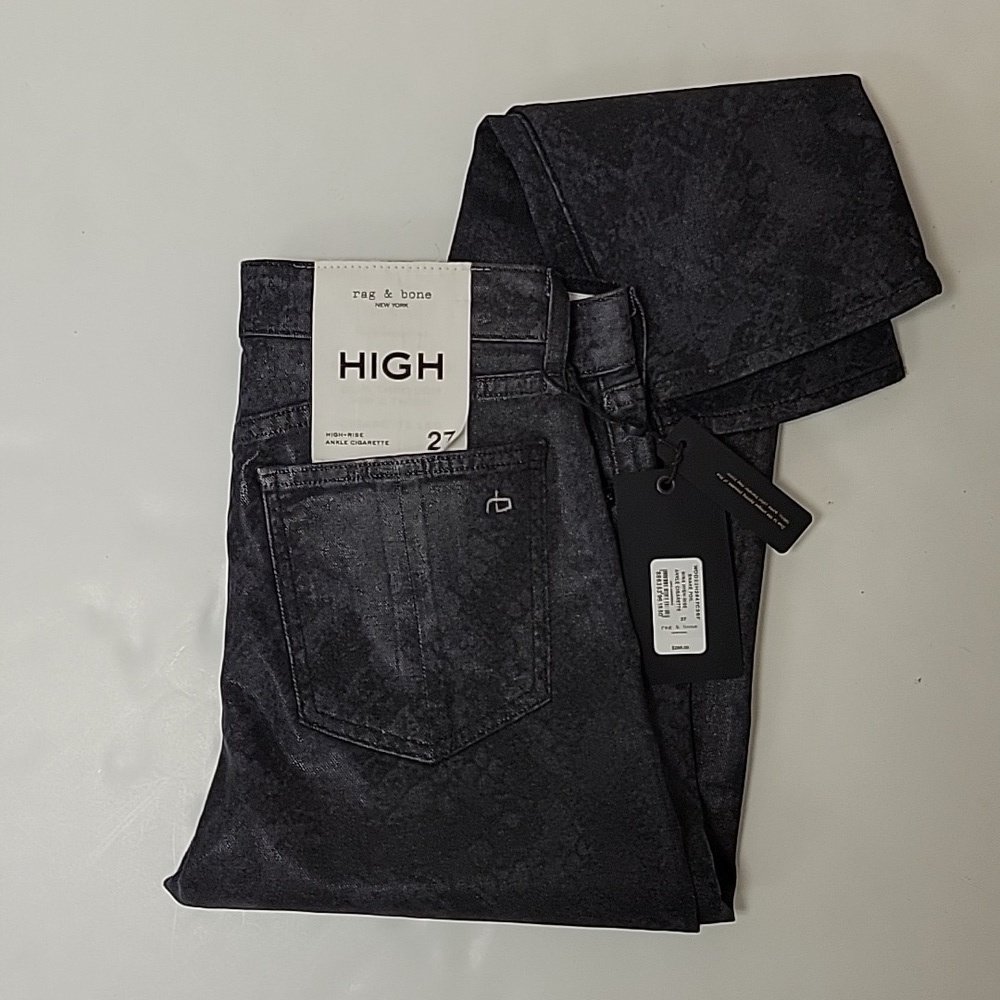Rag & Bone snake foil Nina women's sz 27 new Indie Sleeze festival waxed